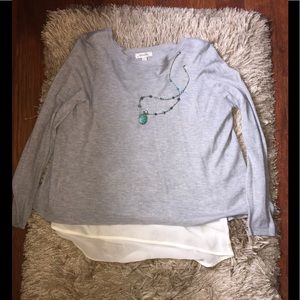 Dress barn tunic sweater lt gray. XL Euc